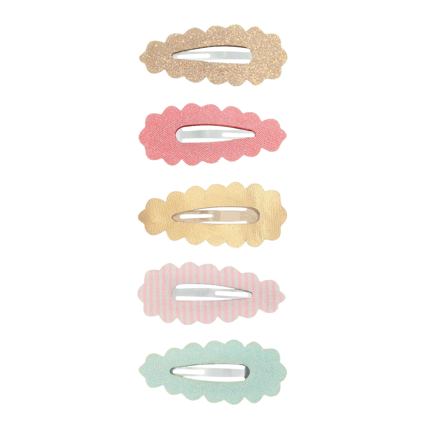 5-pack Scalloped Edge Mini haarclipjes