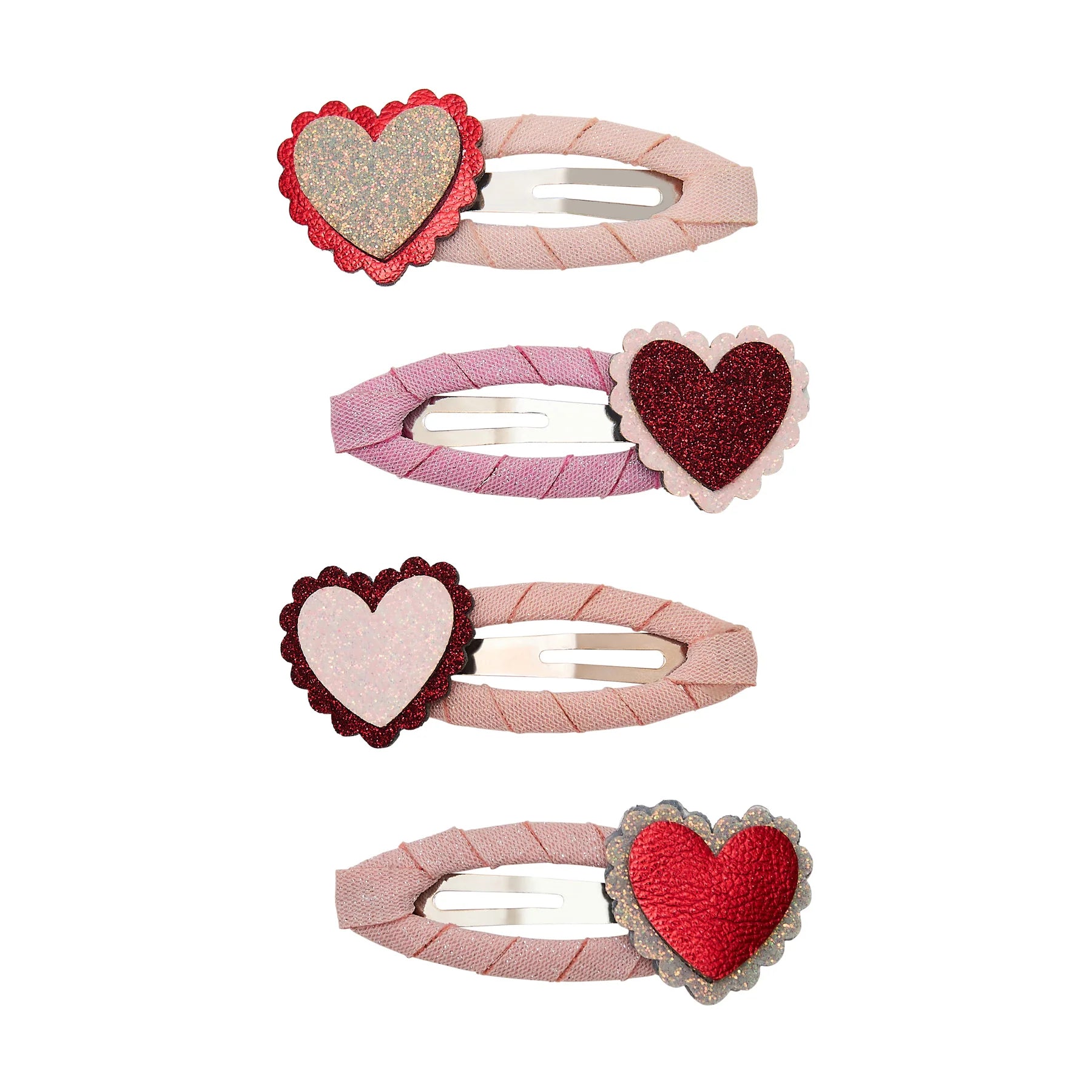 4-pack Scallop Heart haarclipjes