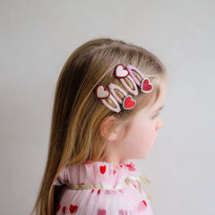 4-pack Scallop Heart haarclipjes