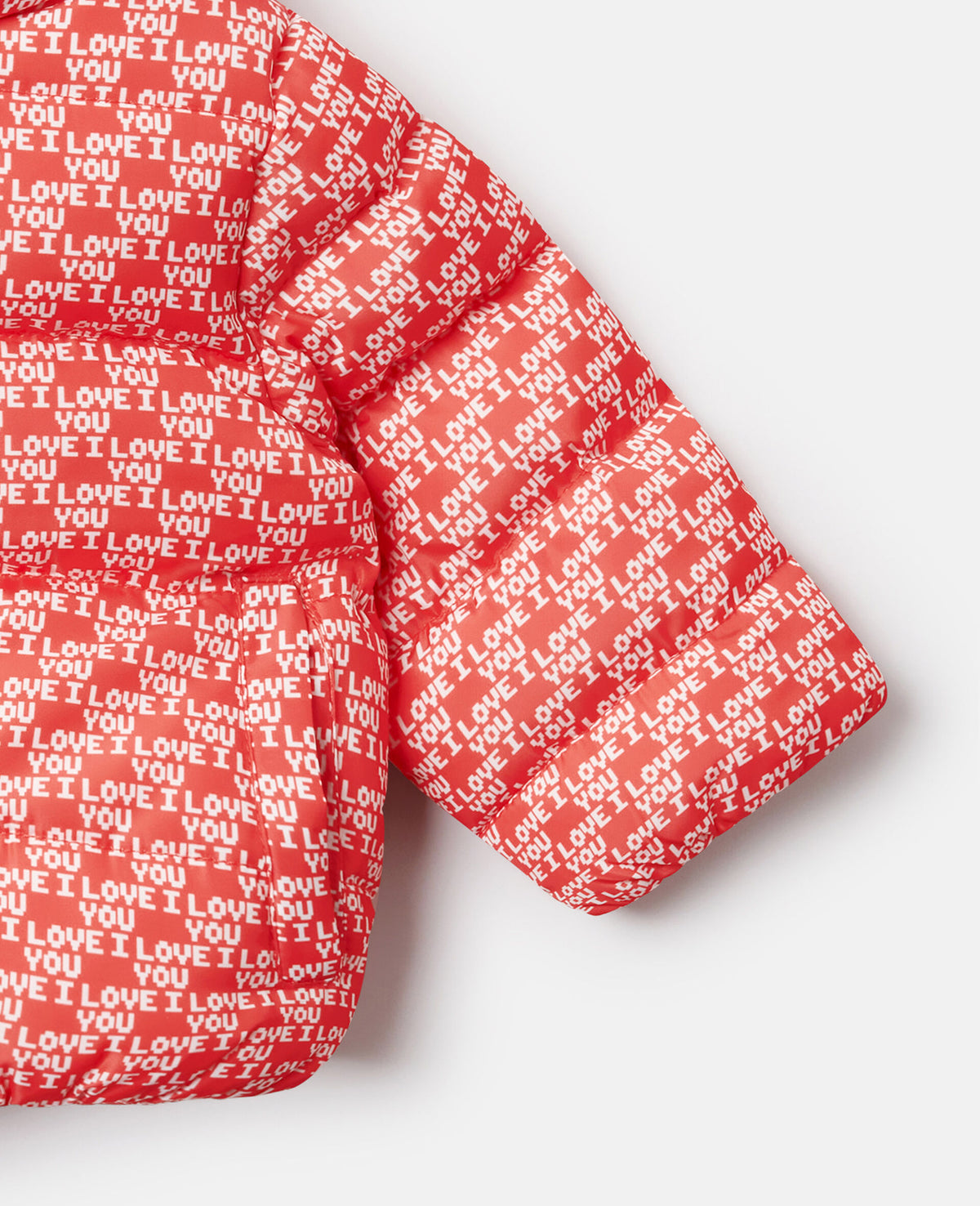 Wiggle Print / Love You Print Puffer Jas