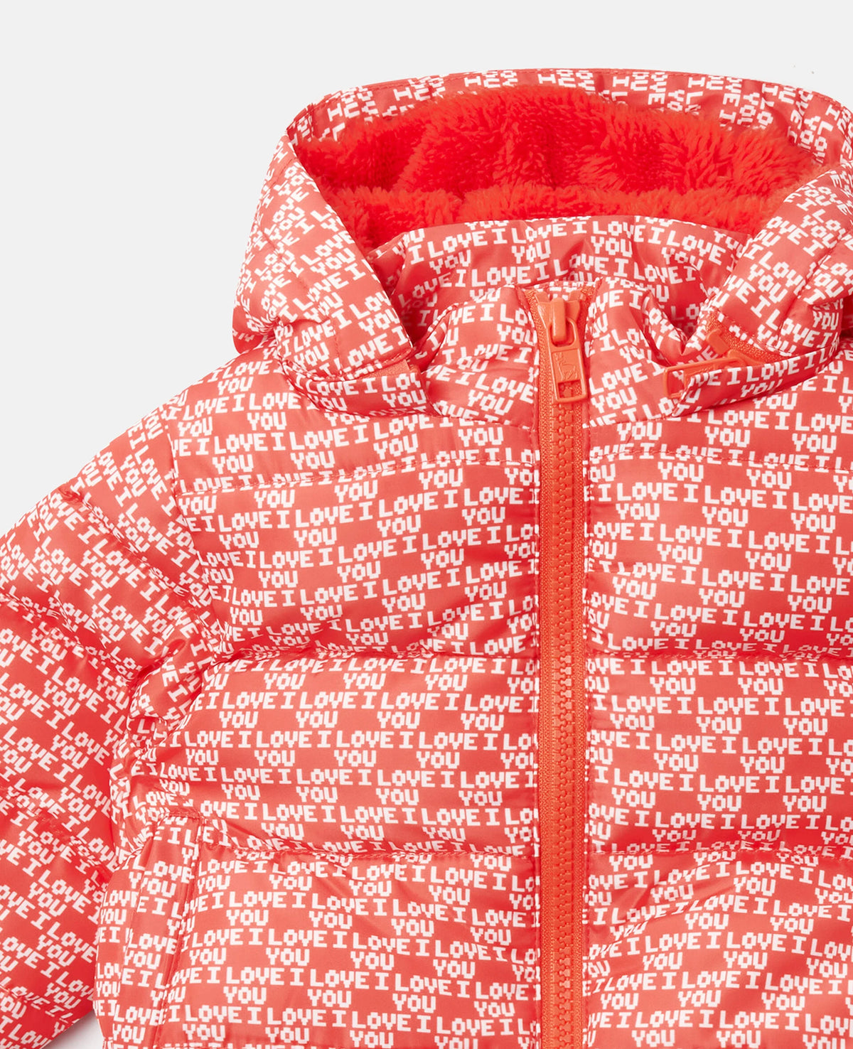 Wiggle Print / Love You Print Puffer Jas