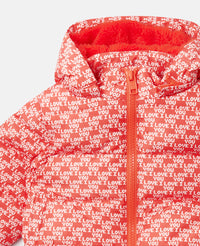 Wiggle Print / Love You Print Puffer Jas