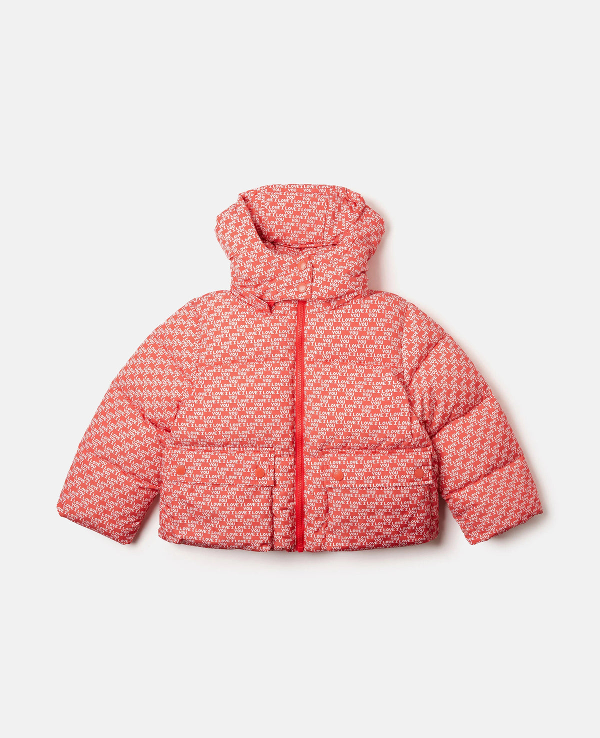 Wiggle Print / Love You Print Puffer Jas