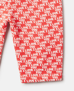I Love You Print Broek