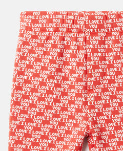 I Love You Print Broek
