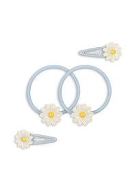 4-pack Daisy haarclipjes en elastiekjes