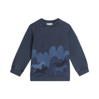 Blue Horse Graphic Sweater