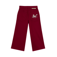 Maroon Wide-Leg Broek