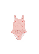 Monnëka Crossed Swimsuit with Ruffles Strawberry