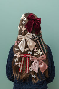 5-pack Tinkerbell Velvet strik haarclipjes