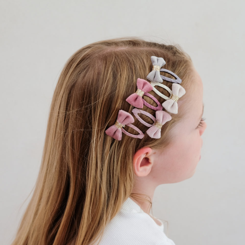 5-pack Tinkerbell Velvet strik haarclipjes