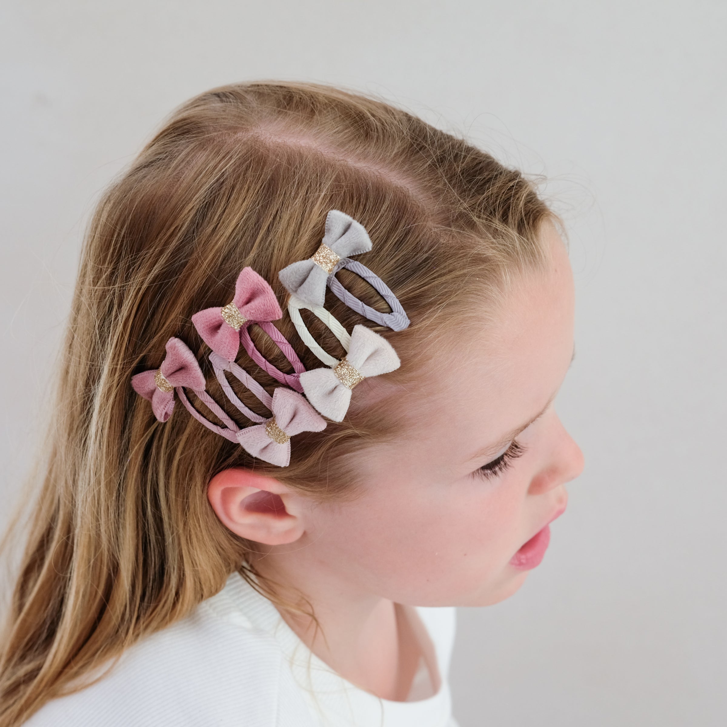 5-pack Tinkerbell Velvet strik haarclipjes