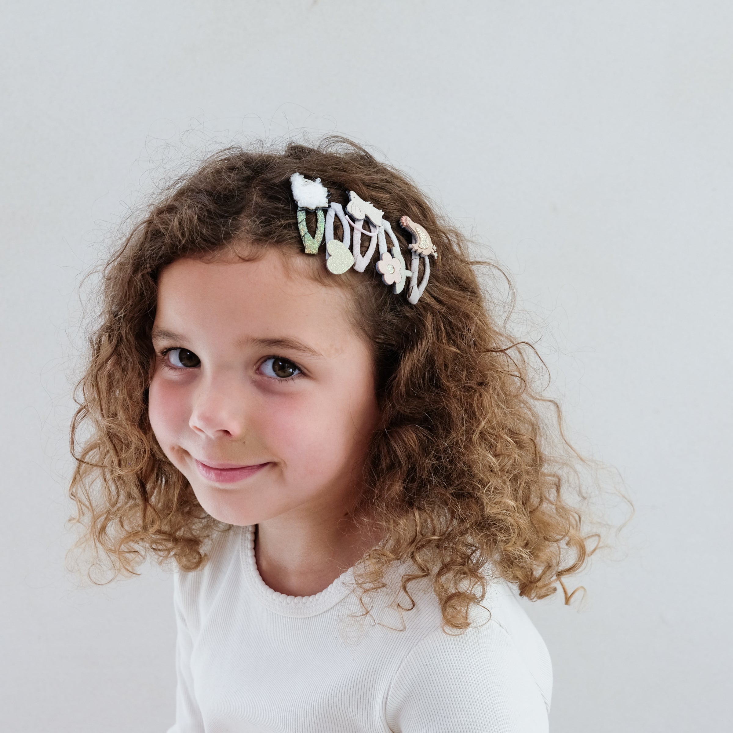 5-pack Boerderij Dieren haarclipjes