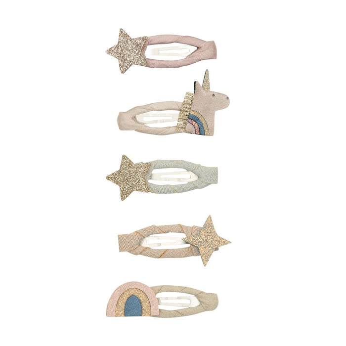 5-pack Celeste Unicorn haarclipjes