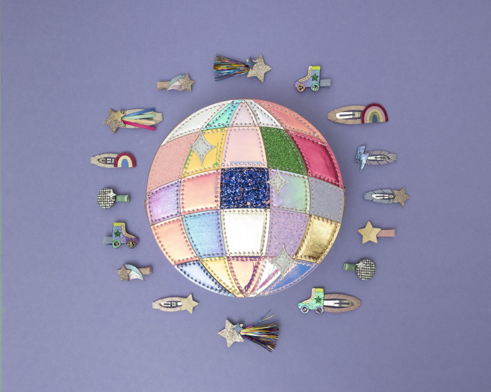 4-pack Disco over the Rainbow haarclipjes