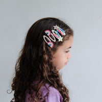 4-pack Disco over the Rainbow haarclipjes