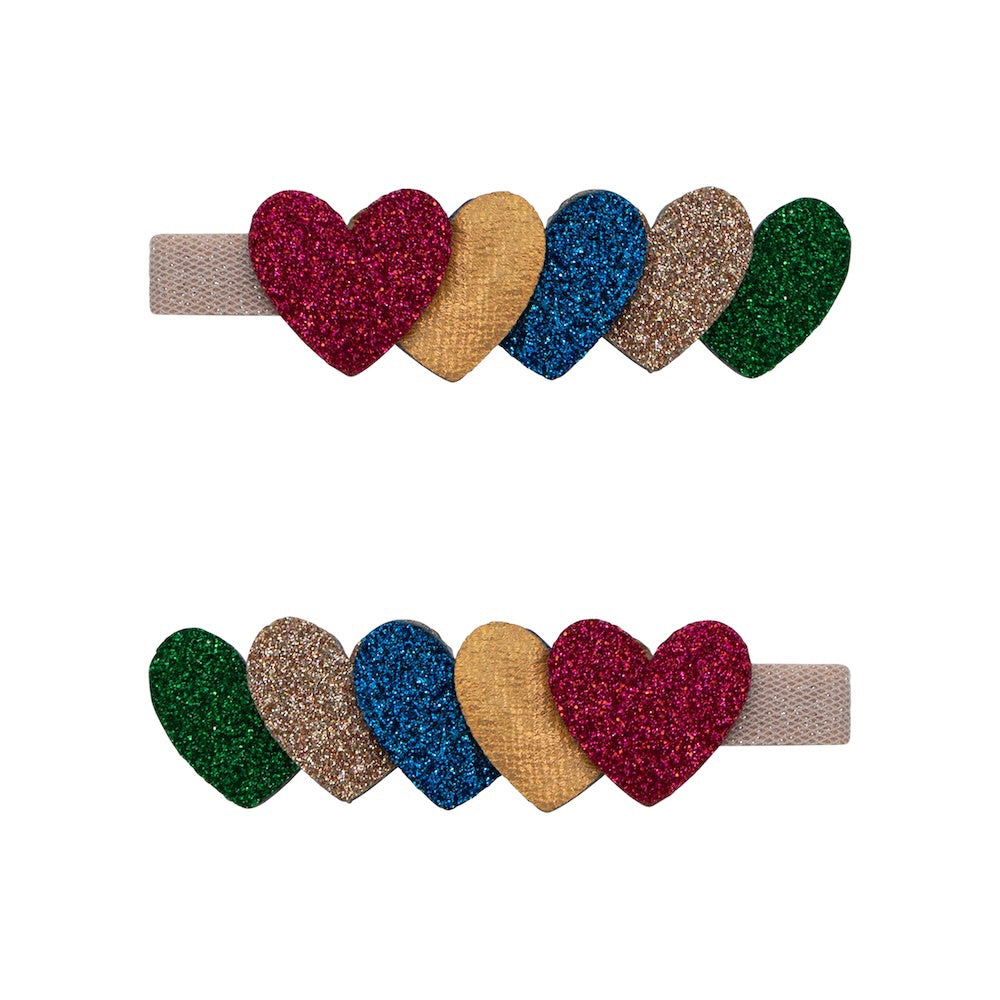 2-pack Jazzy Layered Heart haarclipjes