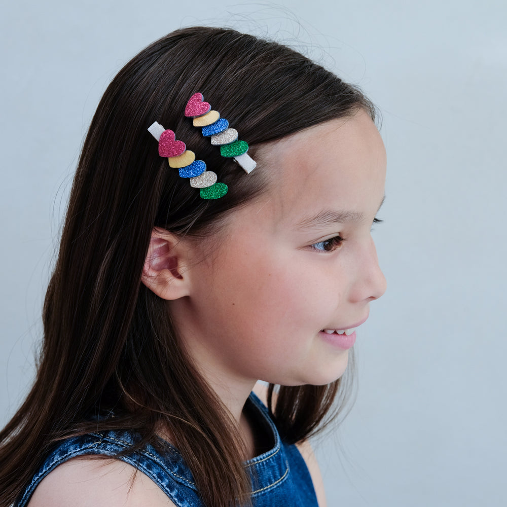 2-pack Jazzy Layered Heart haarclipjes