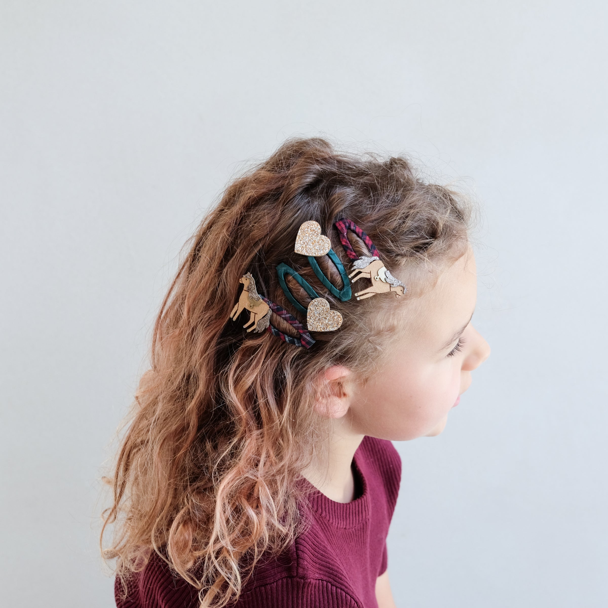 4-pack Horsey haarclipjes