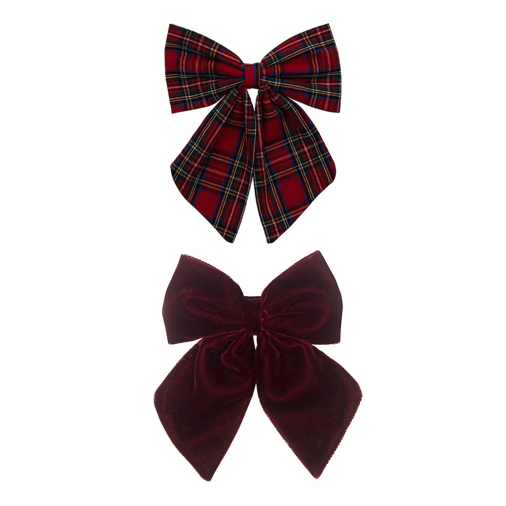 2-pack Tartan Agnes strik haarclip