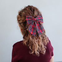2-pack Tartan Agnes strik haarclip