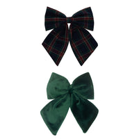 2-pack Tartan Agnes strik haarclip