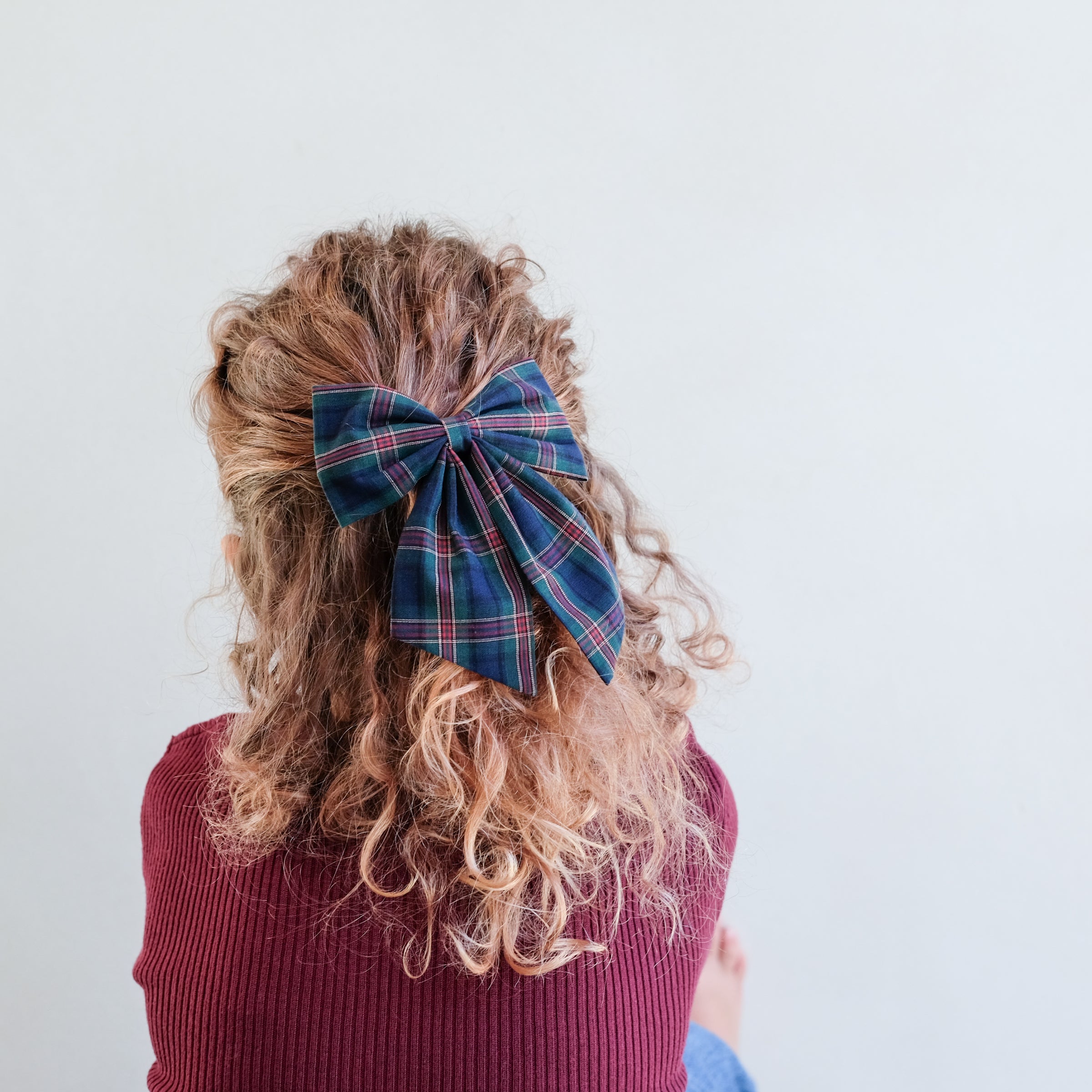 2-pack Tartan Agnes strik haarclip