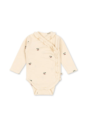 Sui Wrap Romper with ruffles