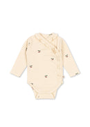 Sui Wrap Romper with ruffles