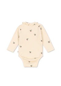 Sui Wrap Romper with ruffles