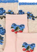 2-pack Flower & Cherry Jacquard Sokken