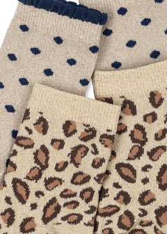 2-pack Leo en Dot Glitter Jacquard sokken
