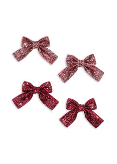 4-pack Glitter Bow haarclipjes