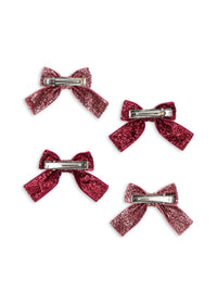 4-pack Glitter Bow haarclipjes