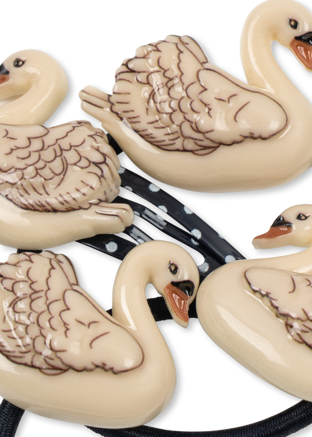 4-pack Swan haarclipjes en elastiekjes