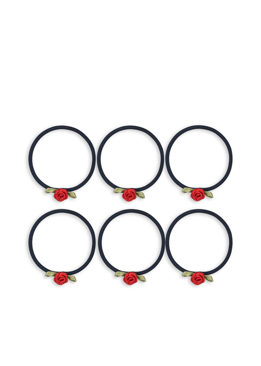 6-pack Rose Rouge haarelastiekjes