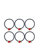 6-pack Rose Rouge haarelastiekjes
