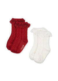 2-pack Pointelle Frill Sokken