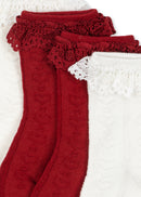 2-pack Pointelle Frill Sokken
